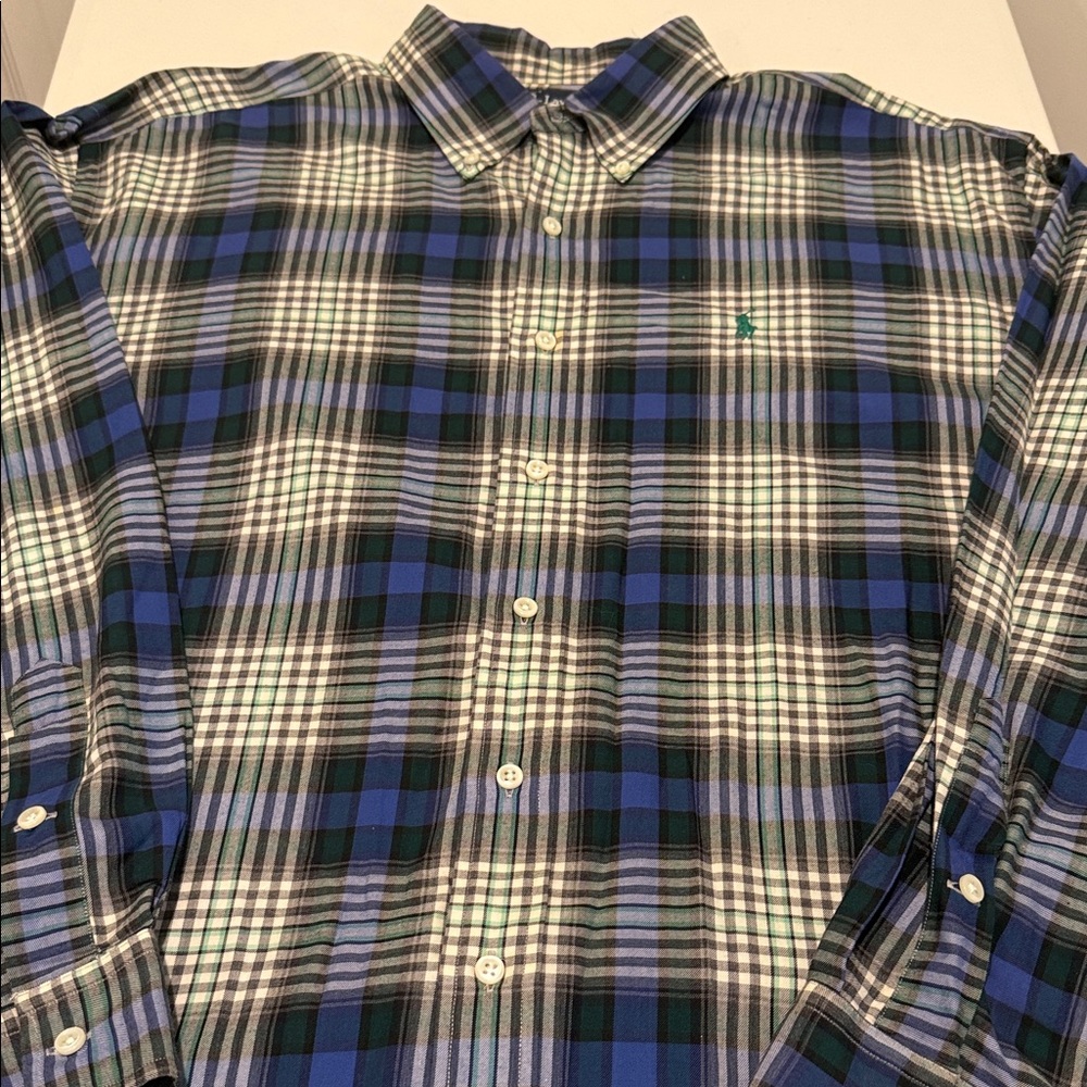 Ralph Lauren The Blake Eclectic Grandpa Plaid Soft Spring Flannel Beach Nite XL